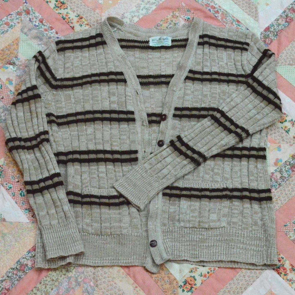 Vintage 70s Striped Cardigan